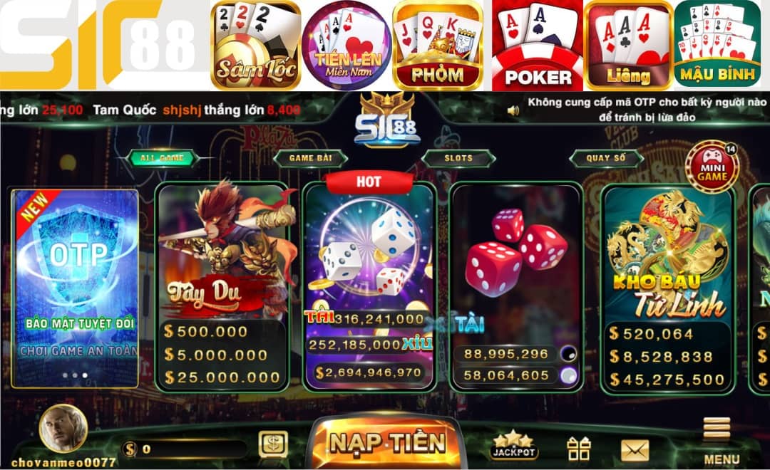 Tham gia chơi game bài online đổi thưởng tại SIC88