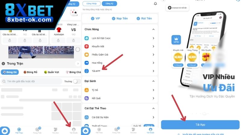 Chi tiết từng bước Tải App 8XBET