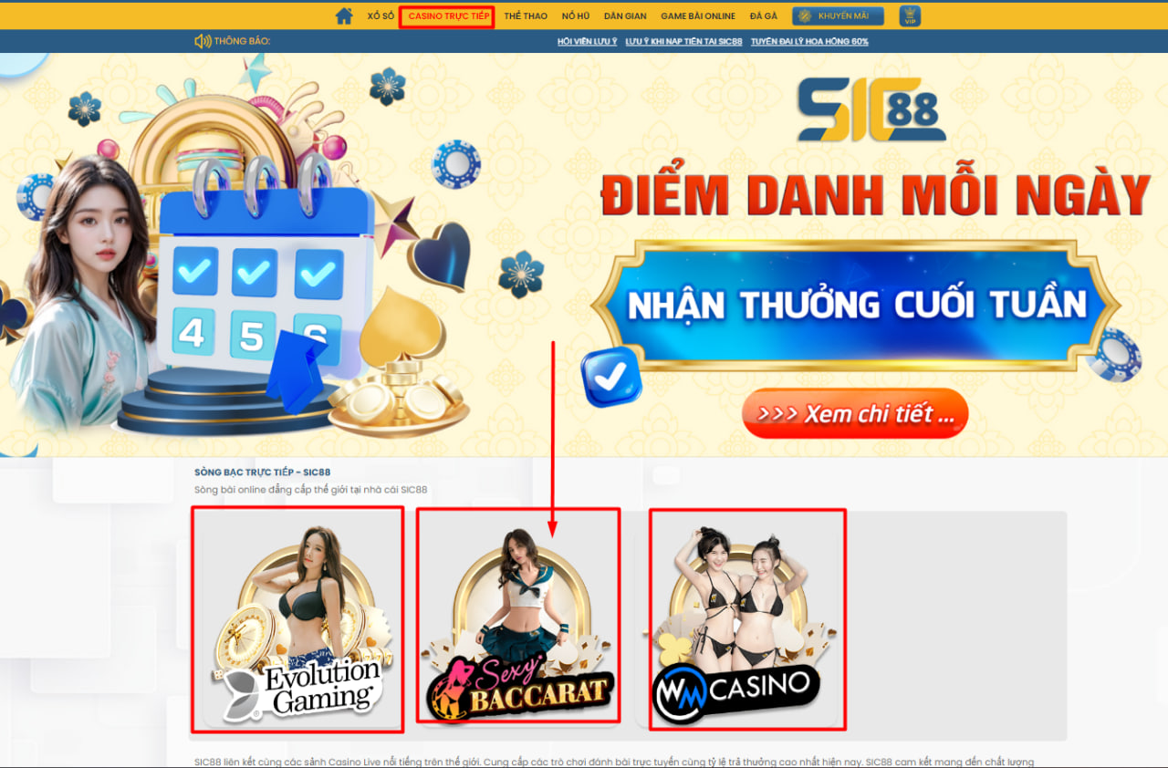 Chọn sảnh chơi baccarat online