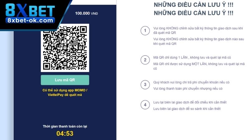 Quét mã QR hoặc nhập thông tin bằng cách thủ công